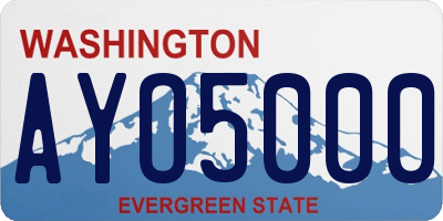 WA license plate AYO5000