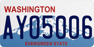 WA license plate AYO5006