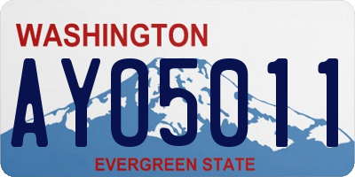 WA license plate AYO5011