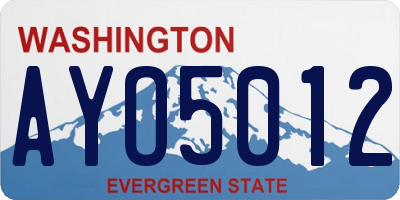 WA license plate AYO5012