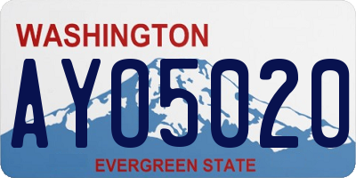 WA license plate AYO5020