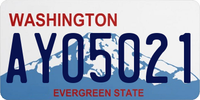 WA license plate AYO5021