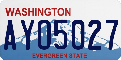 WA license plate AYO5027