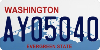 WA license plate AYO5040