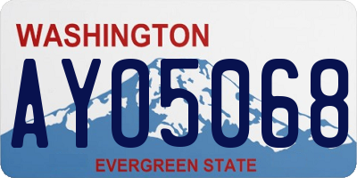 WA license plate AYO5068