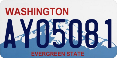 WA license plate AYO5081