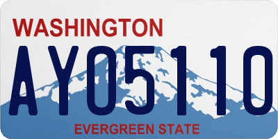WA license plate AYO5110