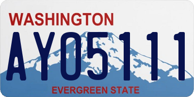 WA license plate AYO5111