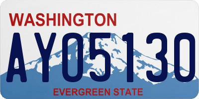 WA license plate AYO5130