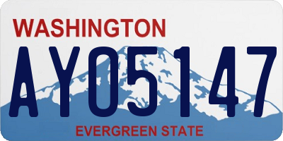 WA license plate AYO5147