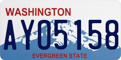 WA license plate AYO5158