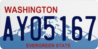 WA license plate AYO5167