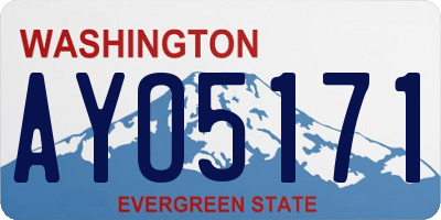 WA license plate AYO5171