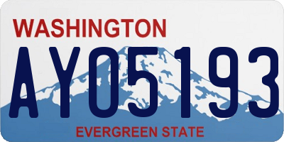 WA license plate AYO5193