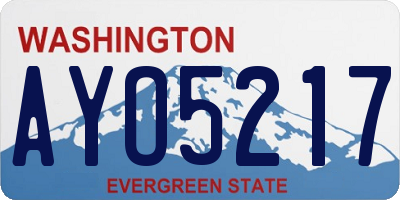 WA license plate AYO5217