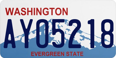 WA license plate AYO5218