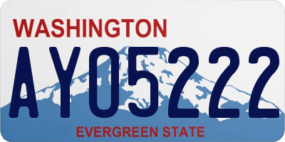 WA license plate AYO5222