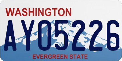 WA license plate AYO5226