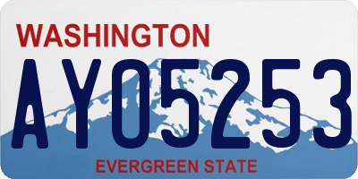 WA license plate AYO5253