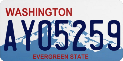 WA license plate AYO5259