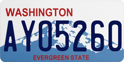 WA license plate AYO5260