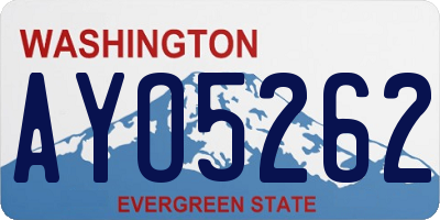 WA license plate AYO5262