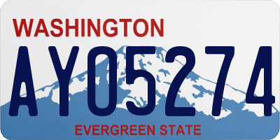 WA license plate AYO5274