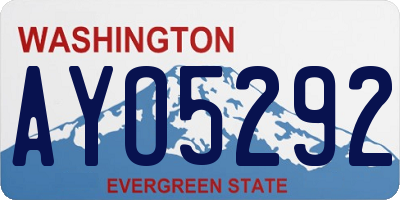 WA license plate AYO5292