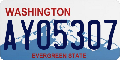 WA license plate AYO5307