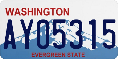 WA license plate AYO5315