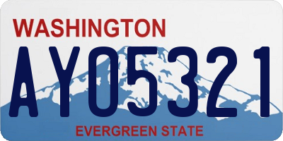WA license plate AYO5321