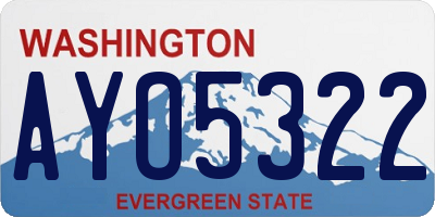 WA license plate AYO5322