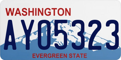 WA license plate AYO5323