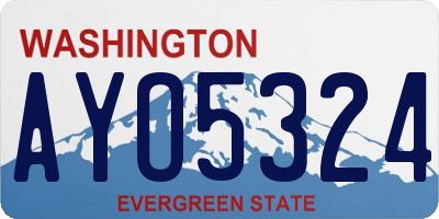 WA license plate AYO5324