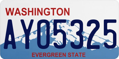 WA license plate AYO5325