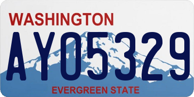 WA license plate AYO5329