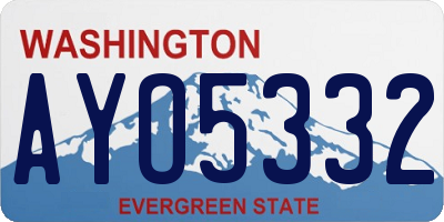 WA license plate AYO5332