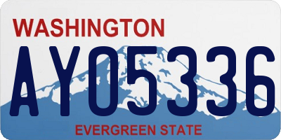 WA license plate AYO5336