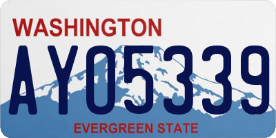 WA license plate AYO5339