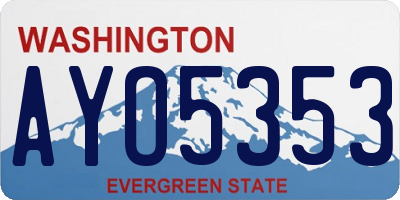 WA license plate AYO5353
