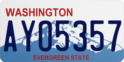 WA license plate AYO5357