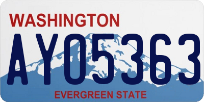 WA license plate AYO5363