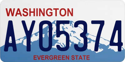 WA license plate AYO5374