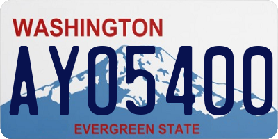 WA license plate AYO5400