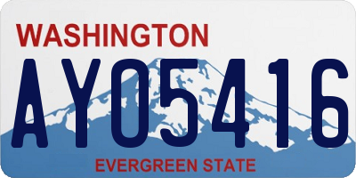 WA license plate AYO5416