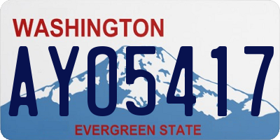 WA license plate AYO5417