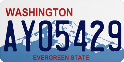 WA license plate AYO5429