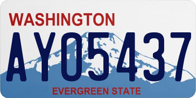 WA license plate AYO5437