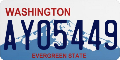 WA license plate AYO5449