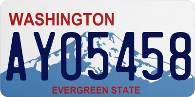 WA license plate AYO5458